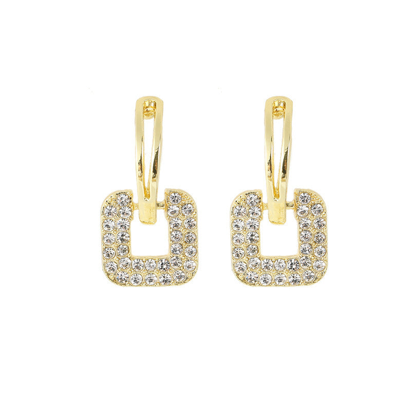 Full diamond earrings women's new personality