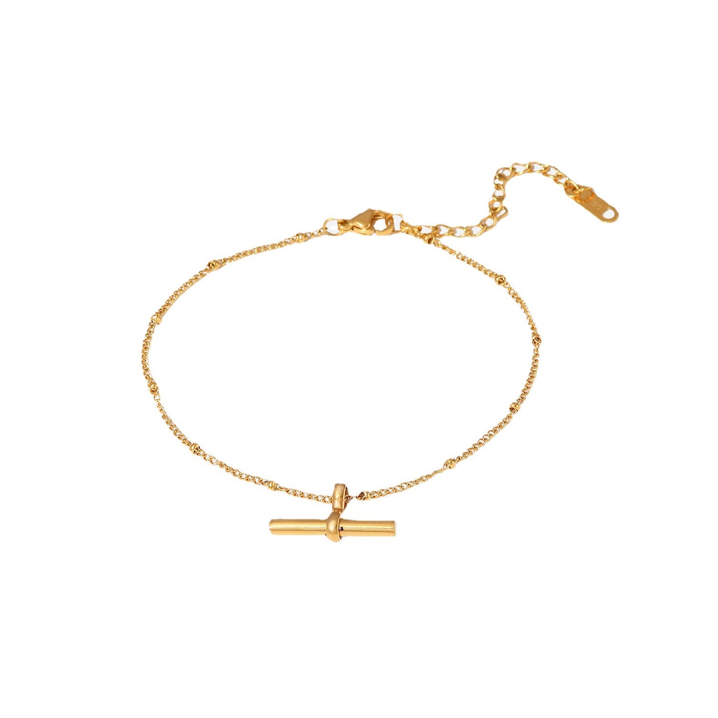 Stick Pendant Bead Chain Anklet