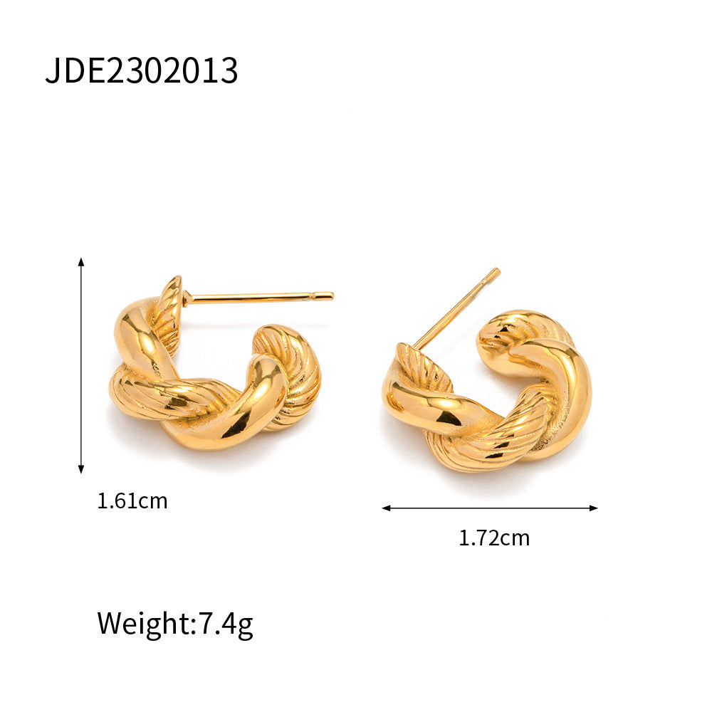twist earrings all-match earrings