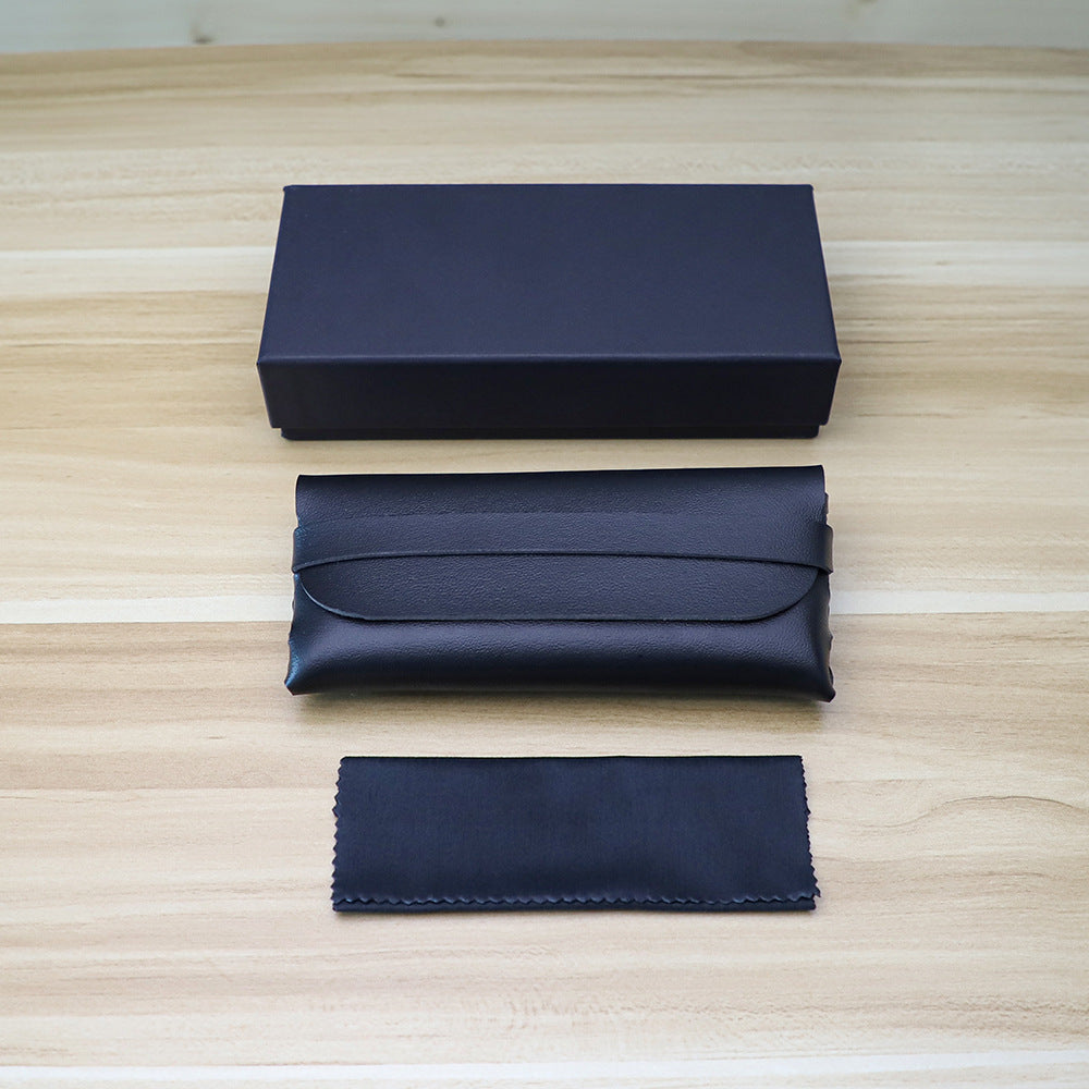 Estuche blando de cuero blanco para gafas