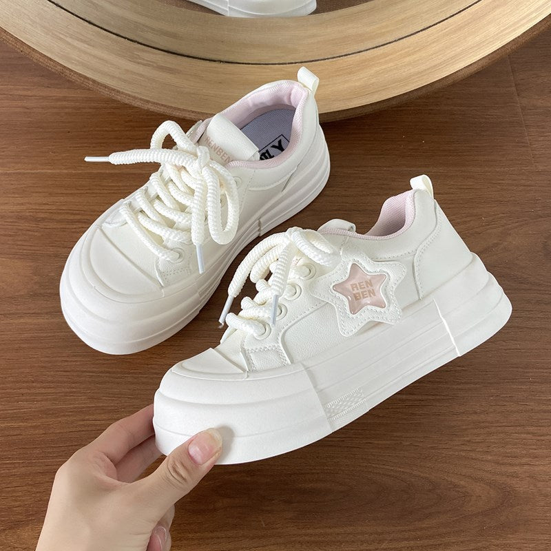 Summer breathable all-match casual women's soft-soled white shoes