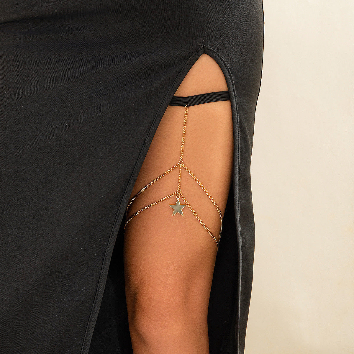 Thigh chain metal lanyard fringe
