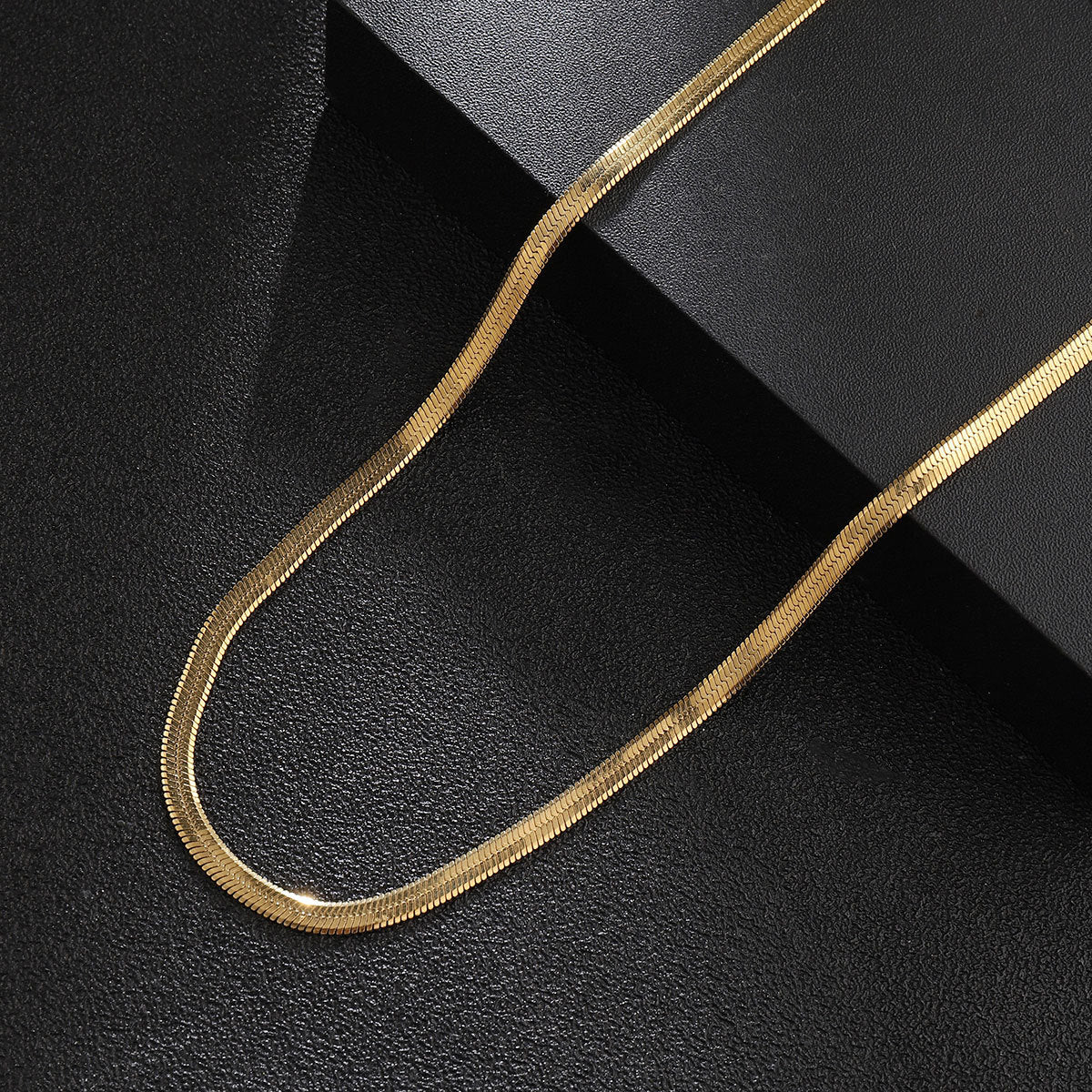 Paquete de 100 cadenas de acero de titanio de 3 mm y oro de 18 quilates, 45 + 5 cm