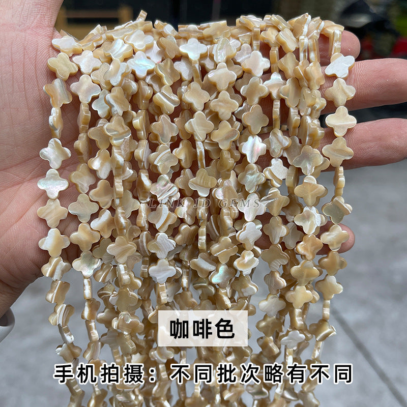 6/8/10 m natural horseshoe snail four-leaf clover loose beads shell beads