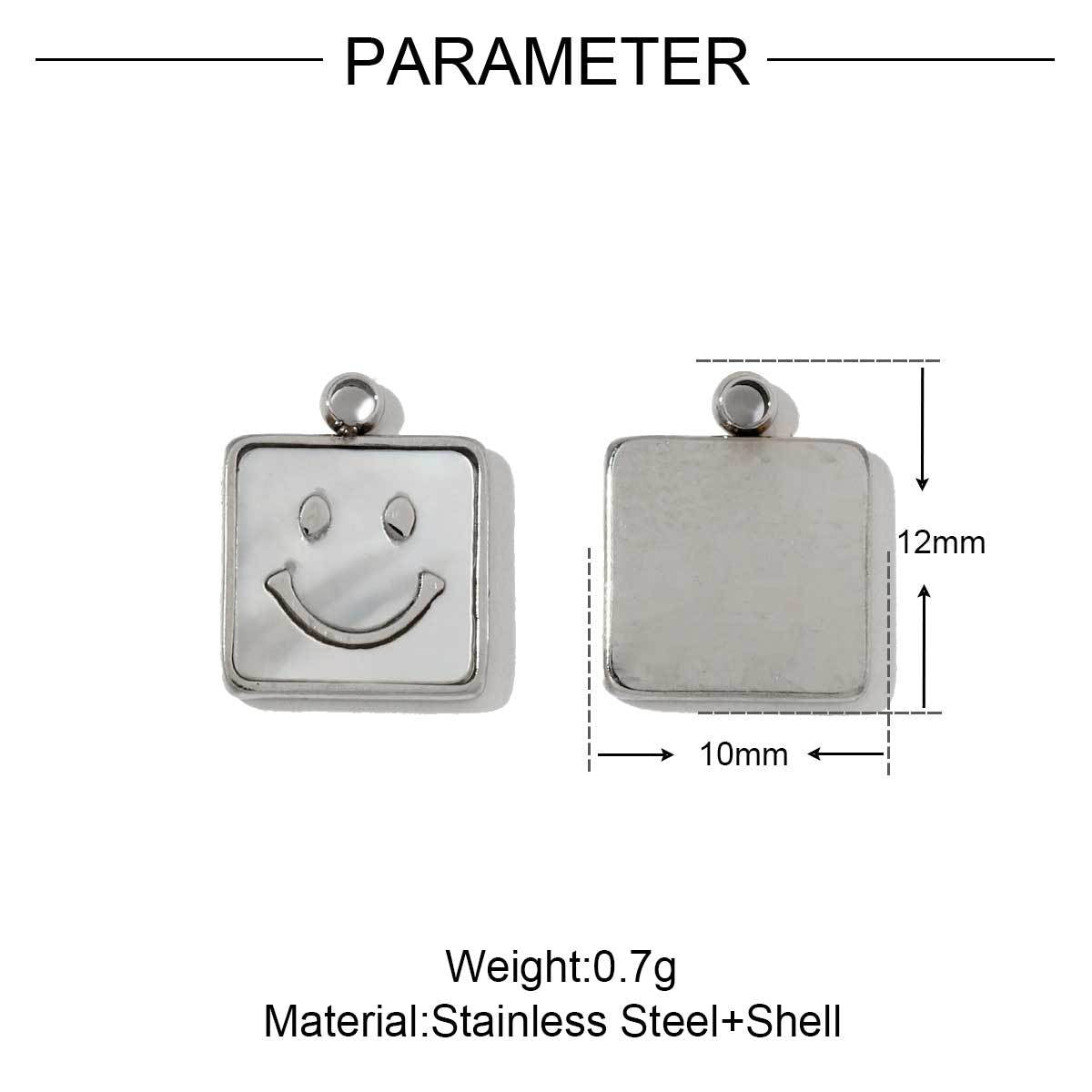 Shell smiley face titanium steel pendant