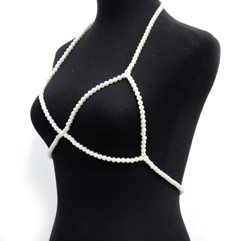 Pearl Strap Skinny Waist Chain