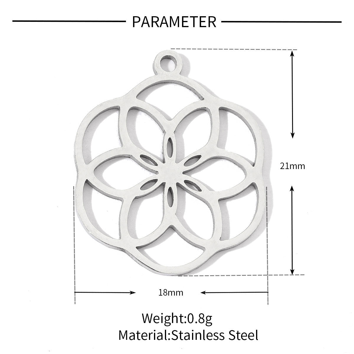 20 pcs/bag Flower Mountain Crown Titanium Steel Pendant