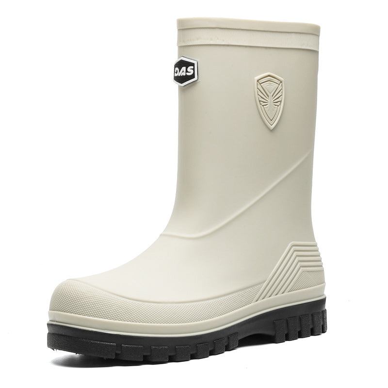 Rain shoes men's medium tube versatile thick sole