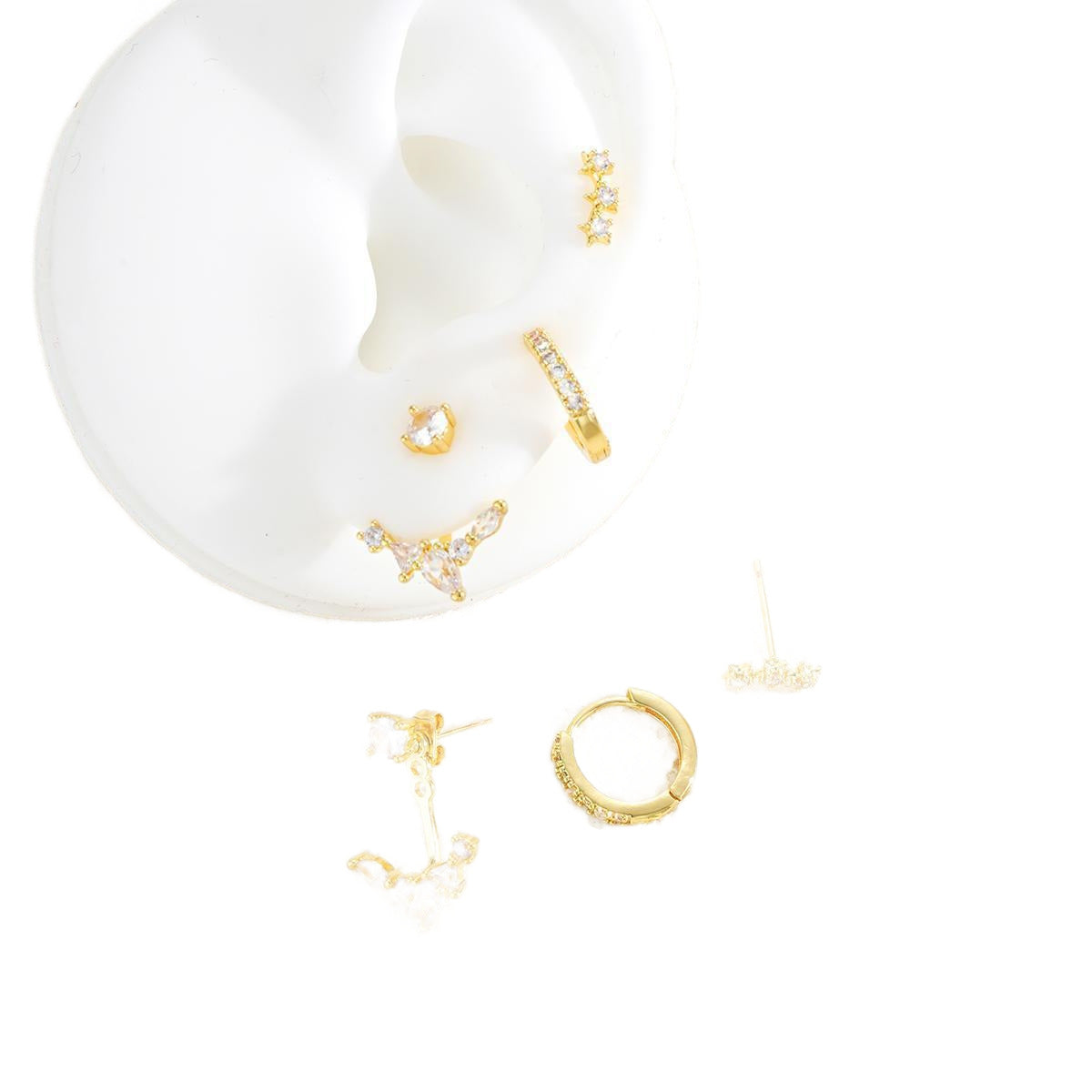 Zircon Two-Wear Earring Set