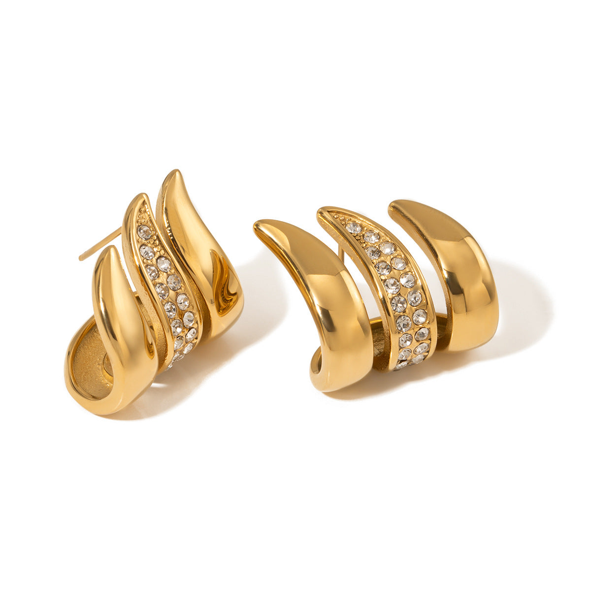 Pendientes de plumas de diamantes de imitación