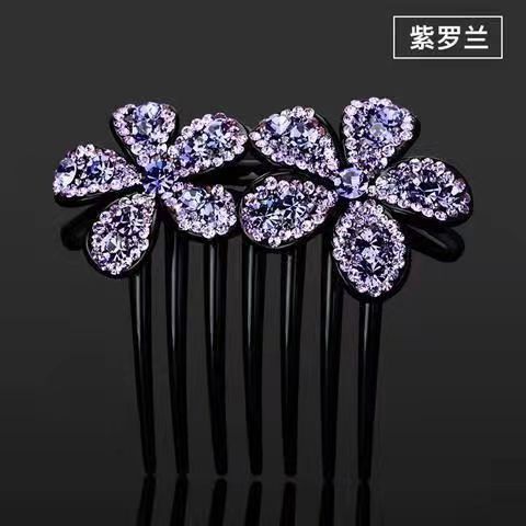 Violet non-slip rhinestone hair accessories