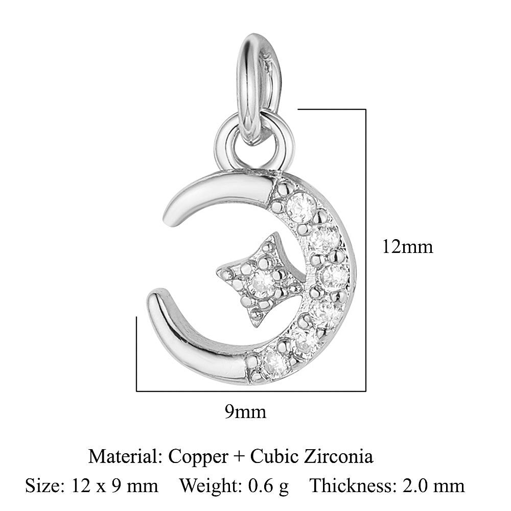 Sun Moon Stars Copper Zircon Eyes Palm Pendant