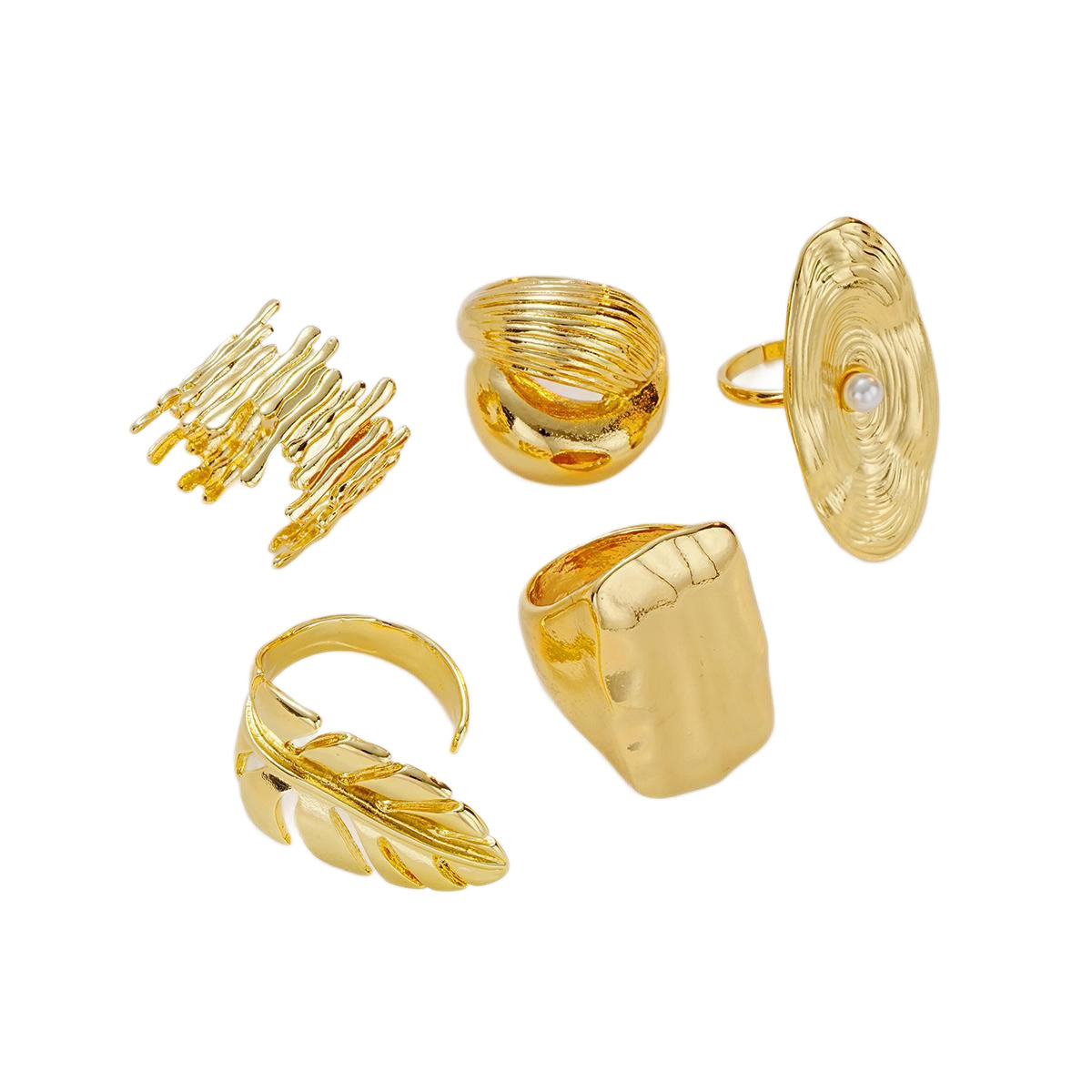 Gold Pearl Joint Ring