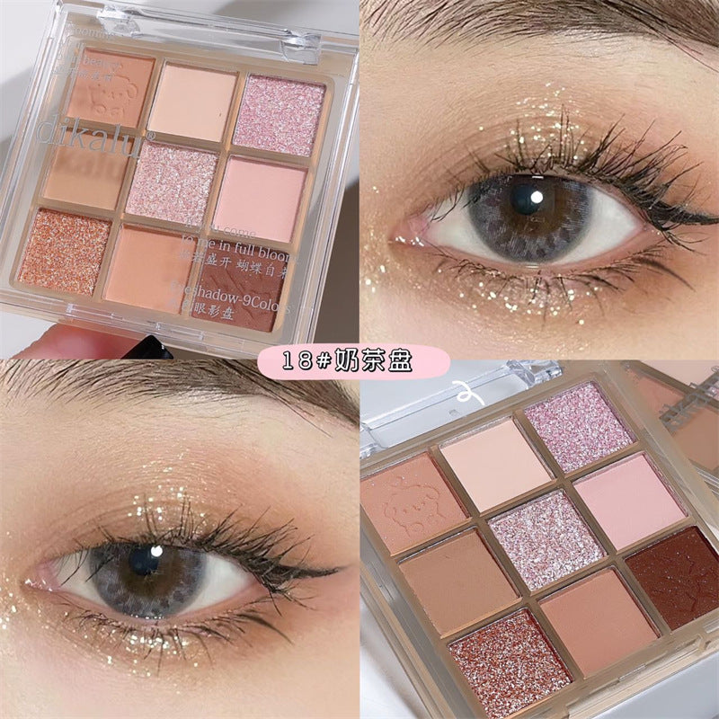 Paleta de sombras de ojos acrílicas transparentes de nueve colores