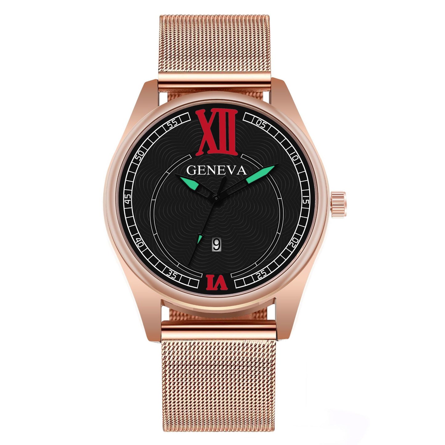 Quartz watch fashion mesh belt watch men