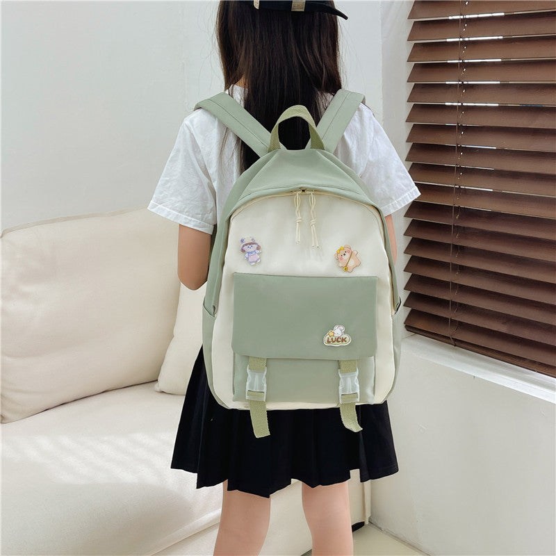 Student backpack plaid