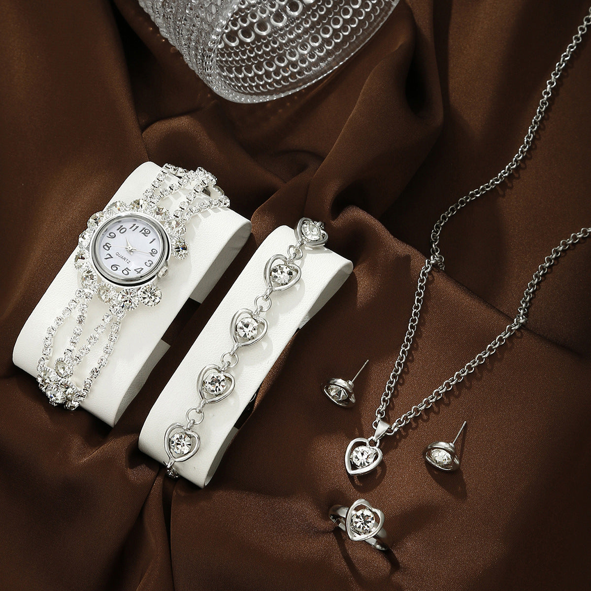 Watch Women's Rhinestone Jewelry Set