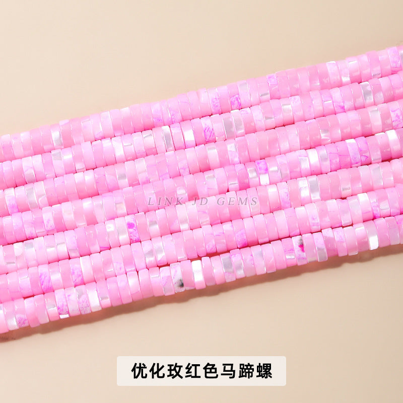 2 * 6Mm multi-color horseshoe snail shell right angle round piece loose beads