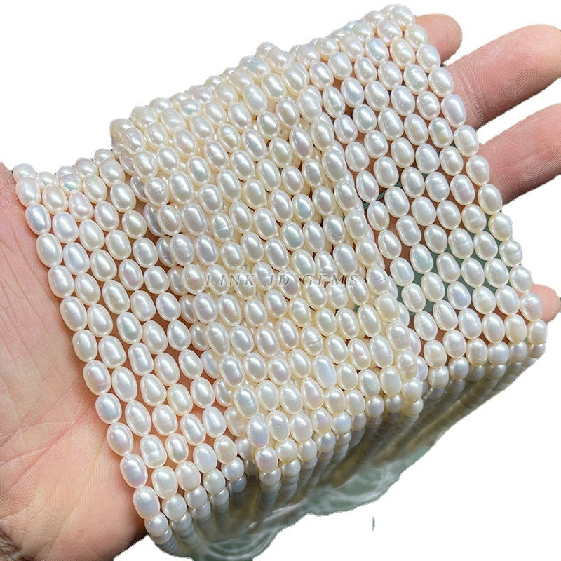 5Mm high gloss micro thread natural freshwater pearl