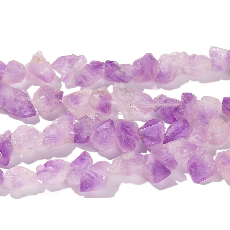 Amethyst flower irregular rough stone porous loose beads
