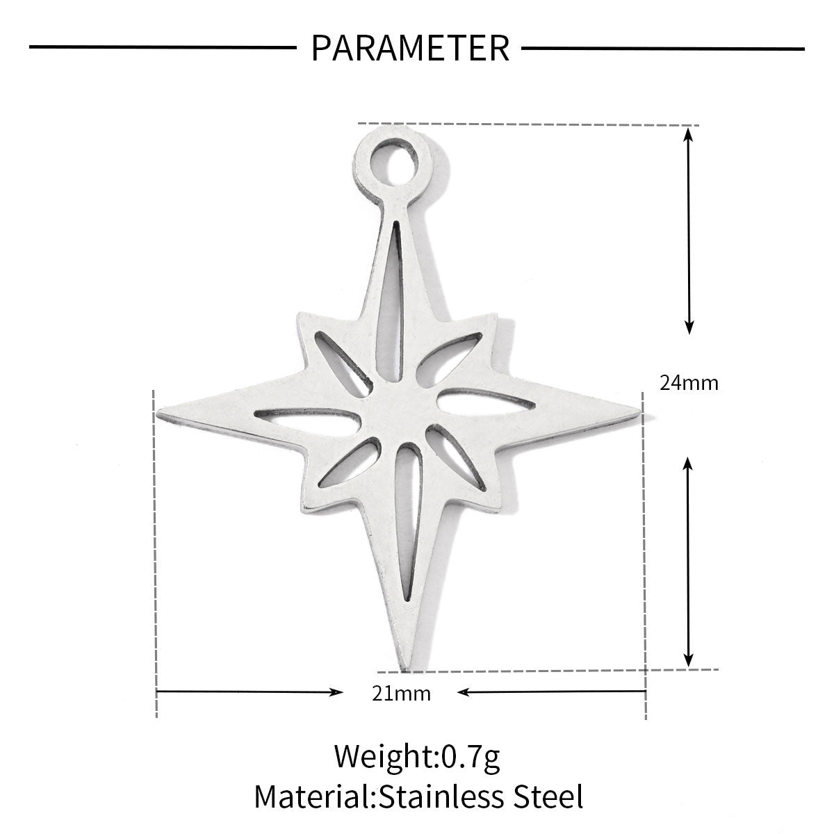 20 pcs/bag Flower Mountain Crown Titanium Steel Pendant