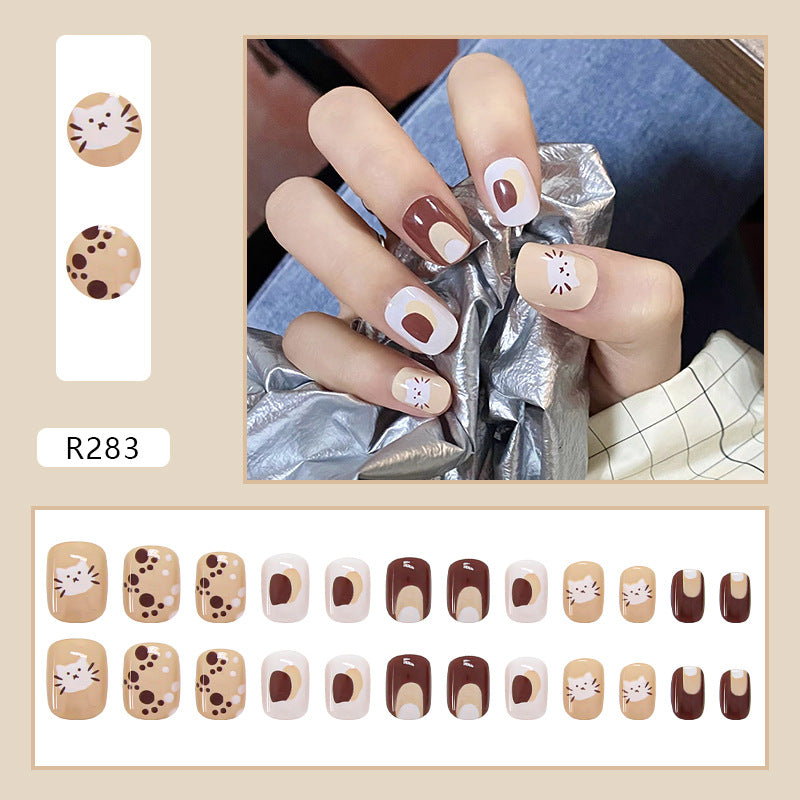 Wearable Removable Fake Nail Stickers Short Long