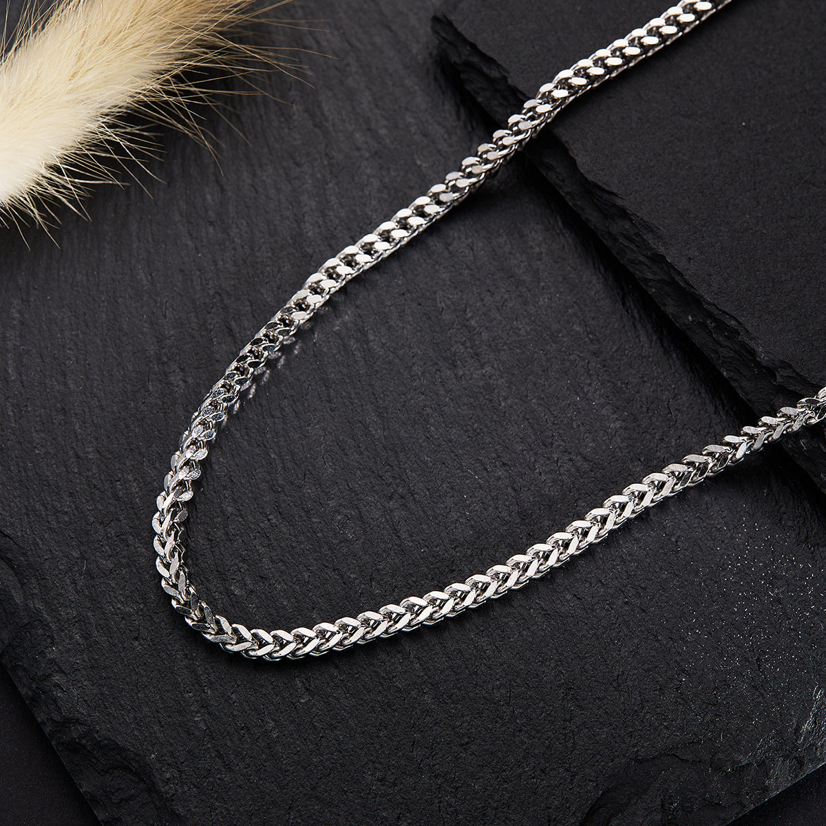 Silver Titanium Steel Necklace Strip