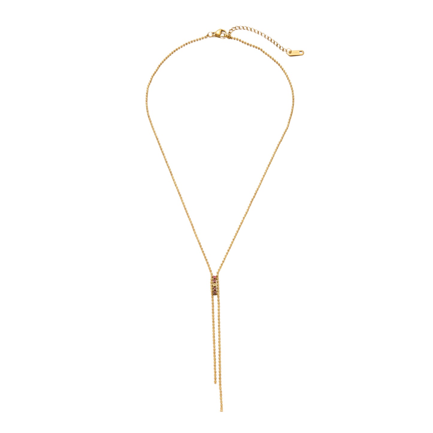 Tassel long Y-shaped titanium steel necklace