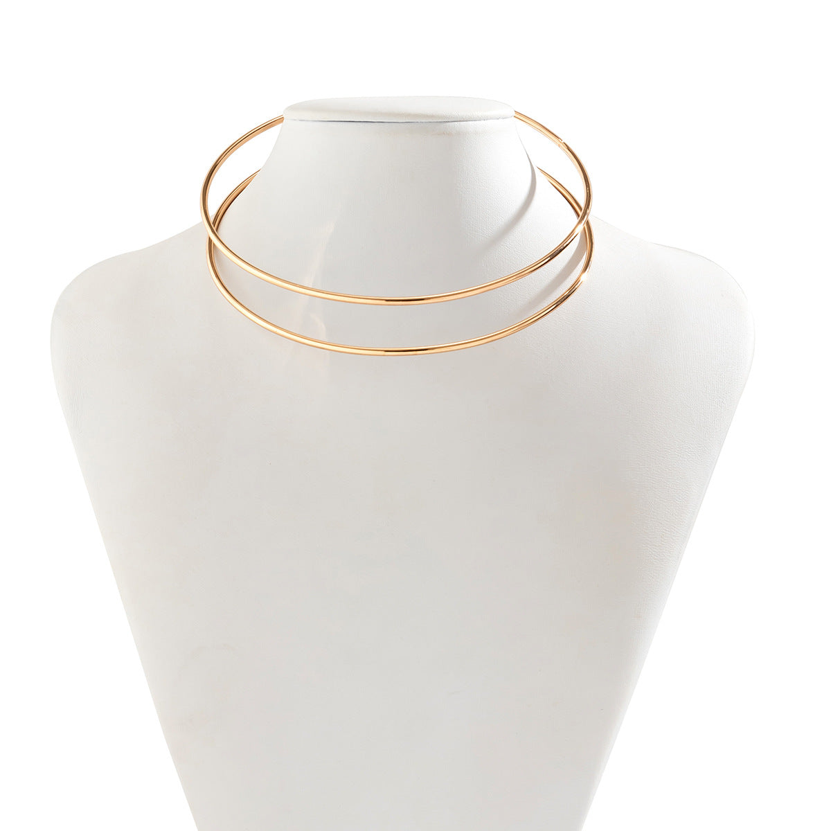 Collar con anillo de cuello geométrico de línea abierta