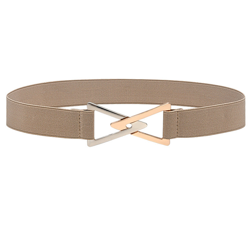 Pleated elastic thin belt ladies