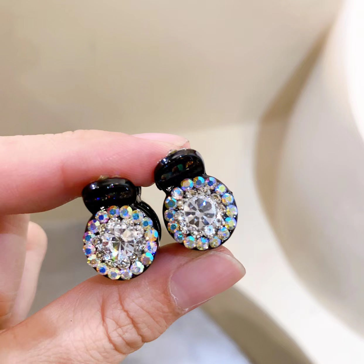 Pinza para el pelo con diamantes de imitación de lujo de Corea