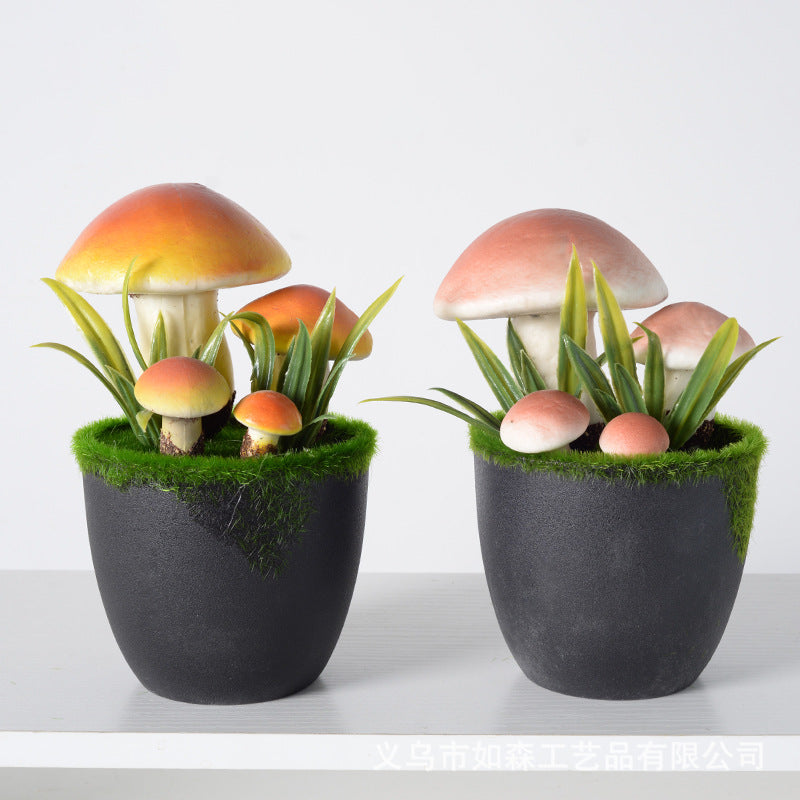Simulation hairy mushroom flower pot