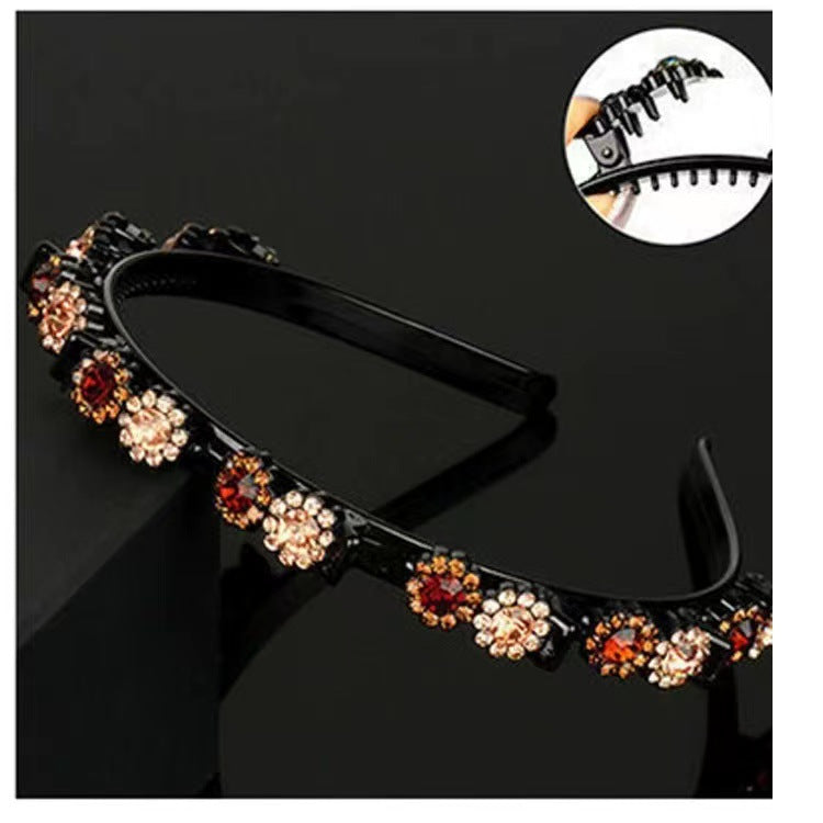 Sunflower rhinestone broken hair headband