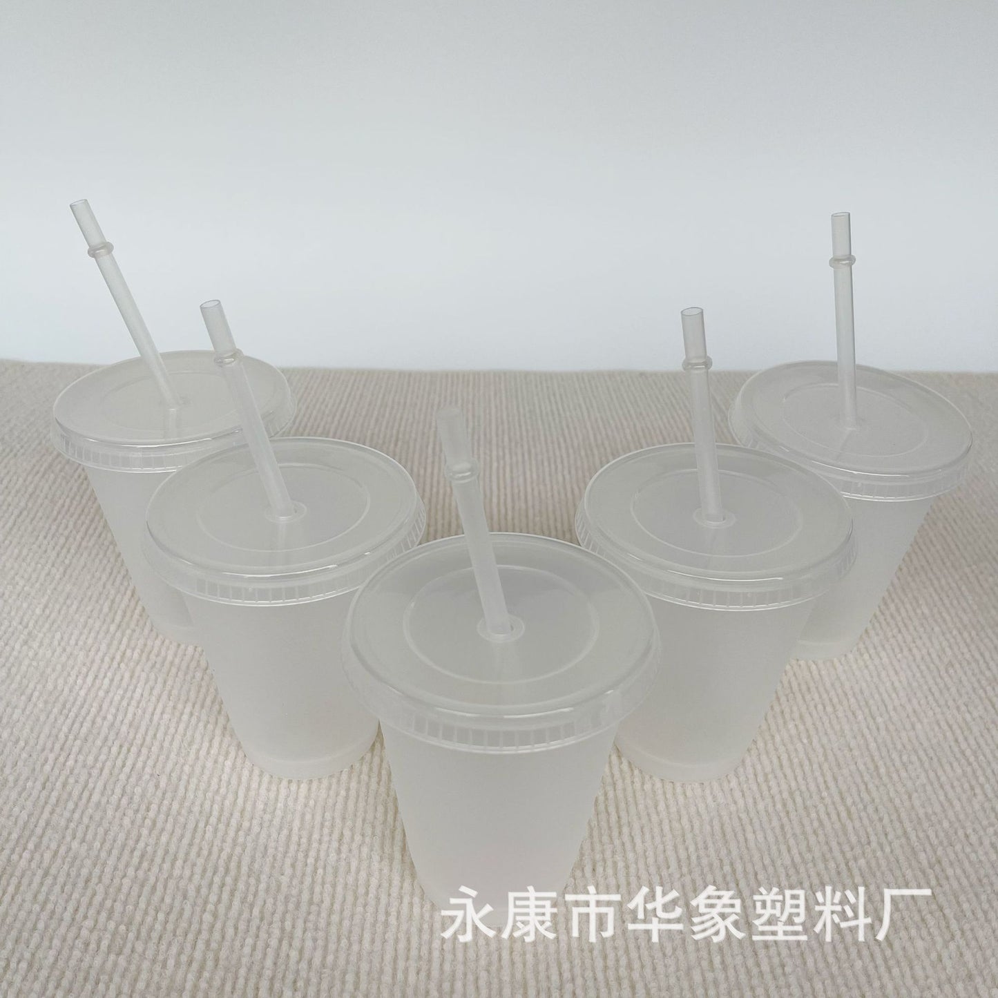16Oz transparent pp plastic straw cup
