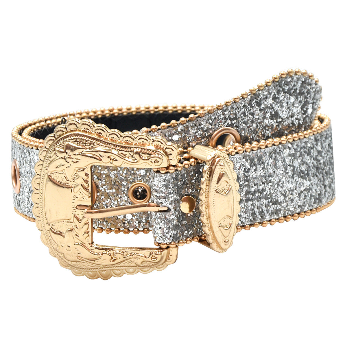 Rhinestone belt female ins wind thin belt
