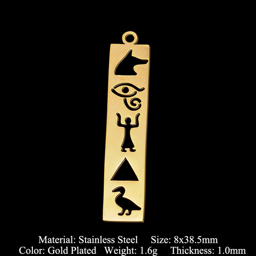 5 pcs/pack stainless steel card star and moon eye pendant.