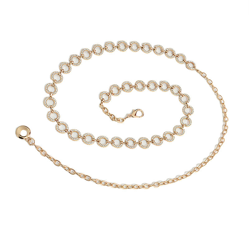 Ring buckle metal chain waist chain
