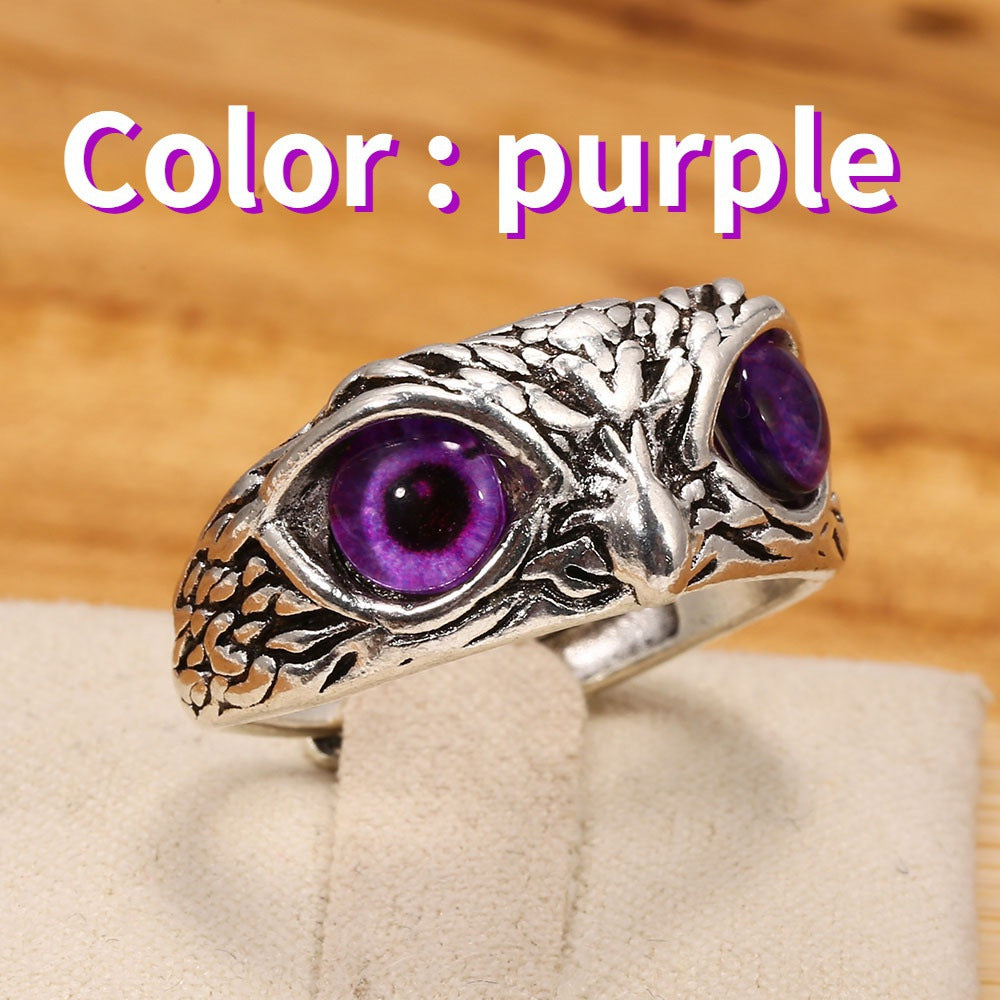 Vintage Devil's Eye Owl Ring