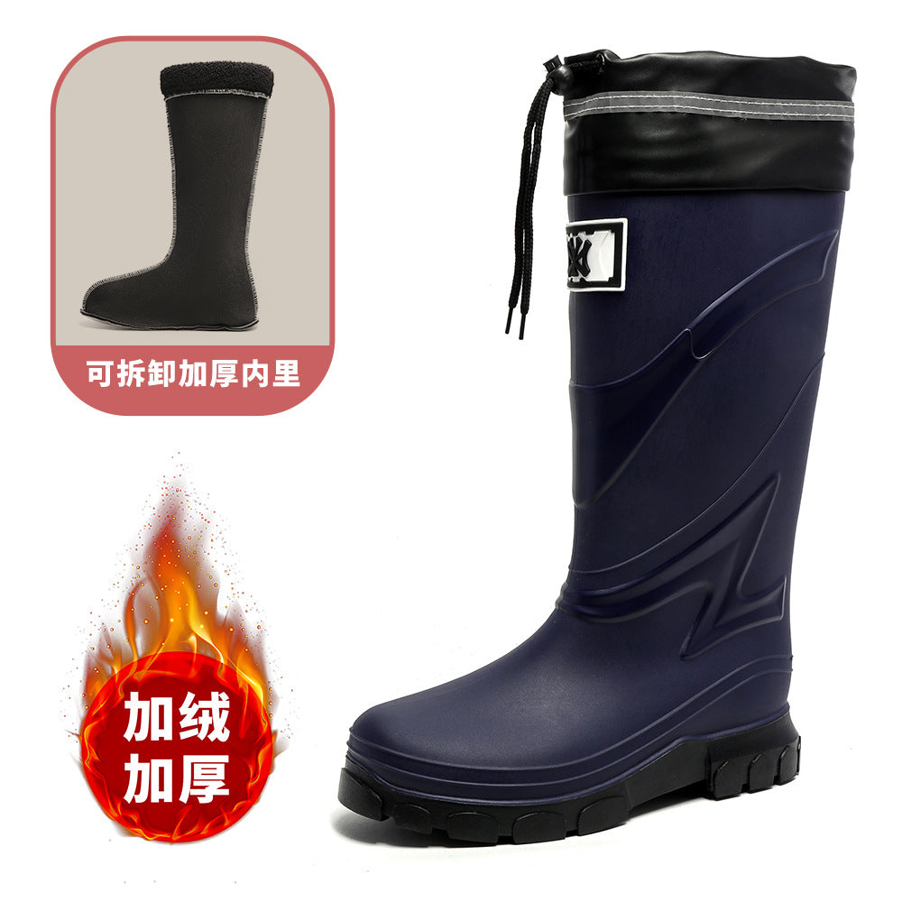 High tube rain shoes men's European and American style