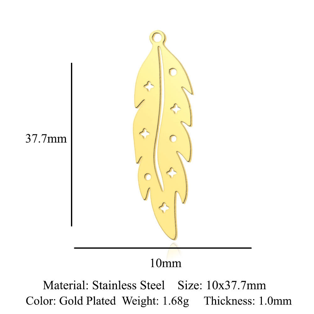 5 pcs/bag leaf maple leaf titanium steel pendant