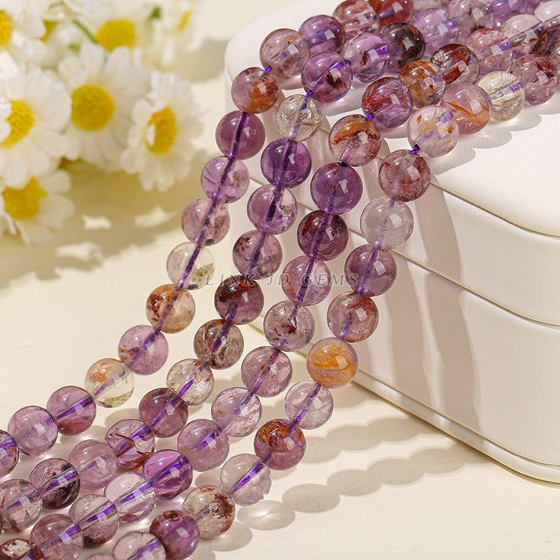 Joyería de cuentas sueltas de cristal fantasma morado