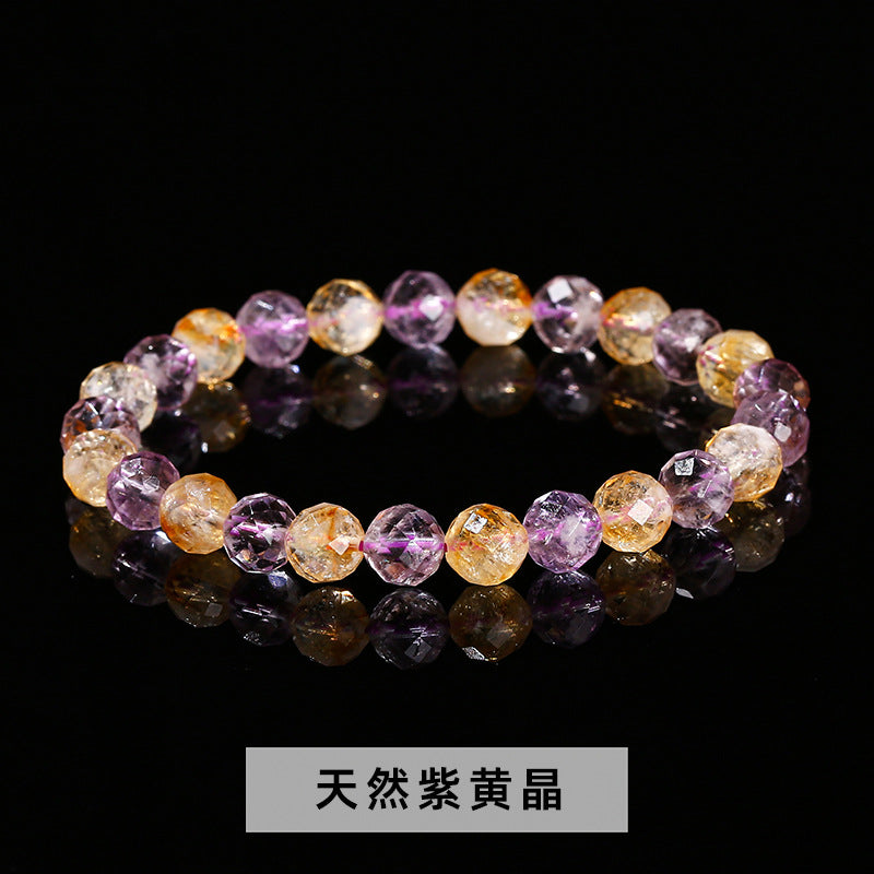 7A Natural Ice Transparent Purple Jade Bracelet