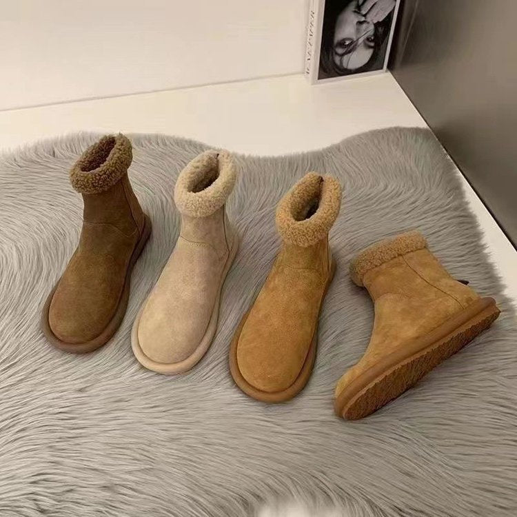 Short suede thermal shoes