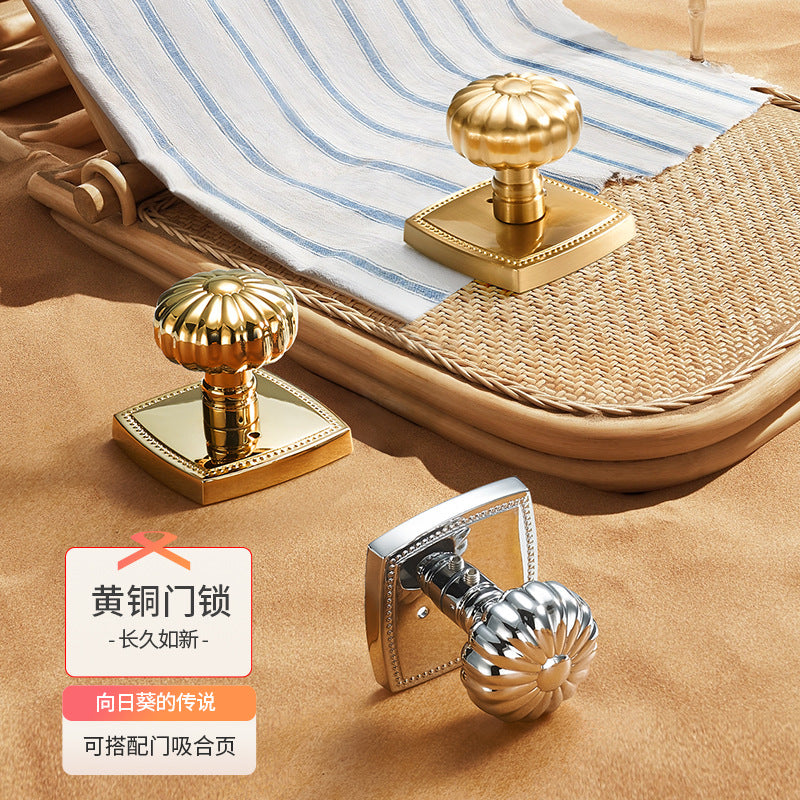 Pumpkin Door Lock Brass Gold