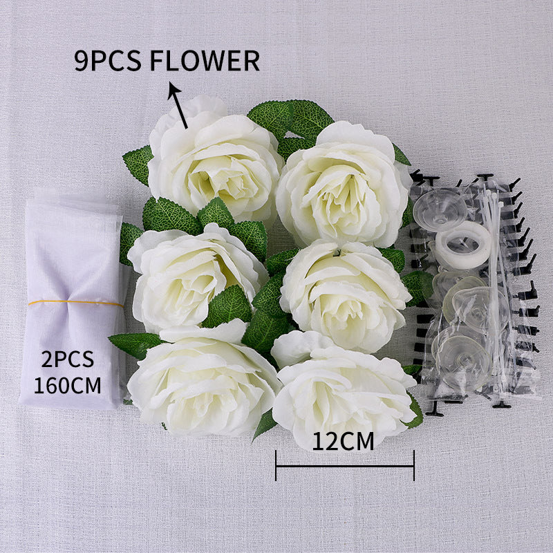 Wedding car front decoration full set of rose artificial flowers