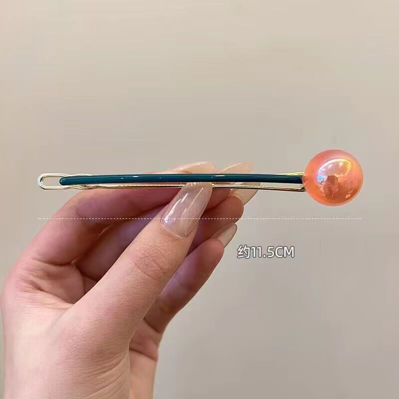 Round ball one-word clip lollipop hairpin