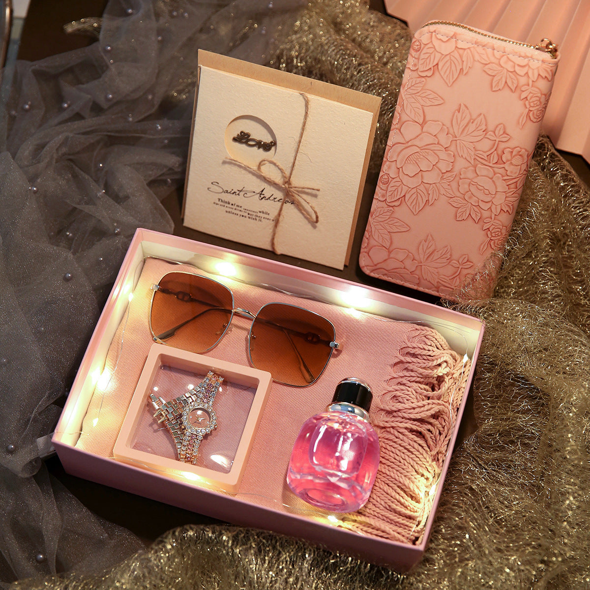 Diamond Quartz Watch Bracelet 7-piece Set