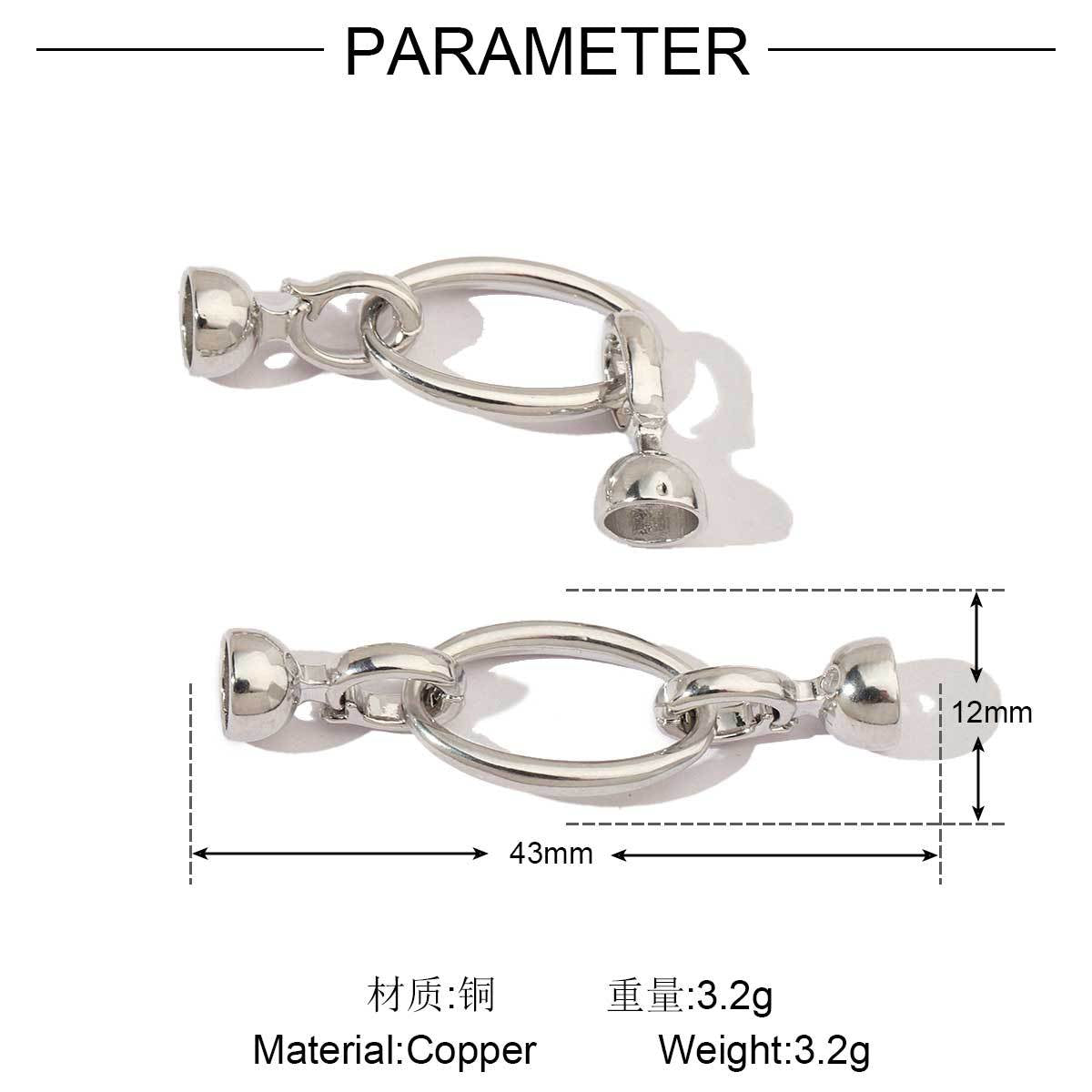 Pig nose copper zircon removable universal buckle connecting buckle