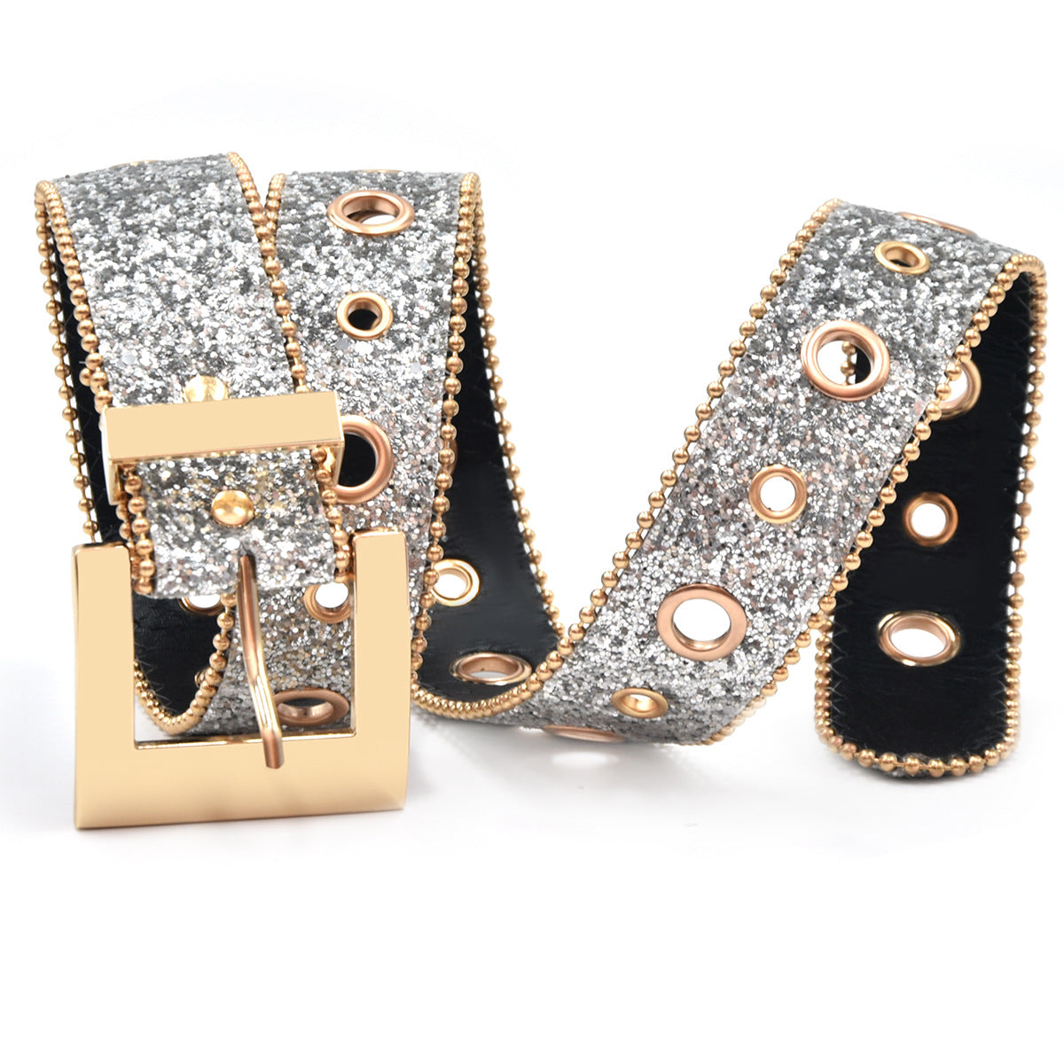 Rhinestone belt female ins design sense