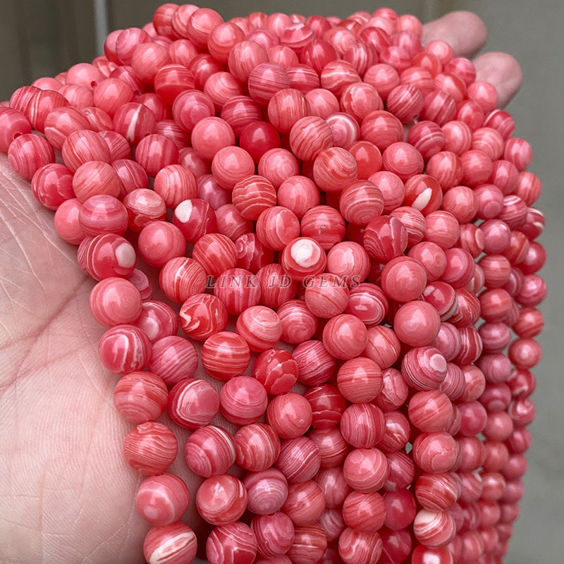 Pulsera de cuentas sueltas de piedra roja sintética argentina